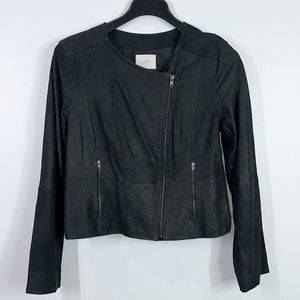Loft Ann Taylor 100% genuine goat leather jacket size 12
